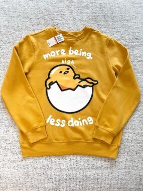 Love Tribe Mustard Yellow Gudetama Graphic Sweatshirt